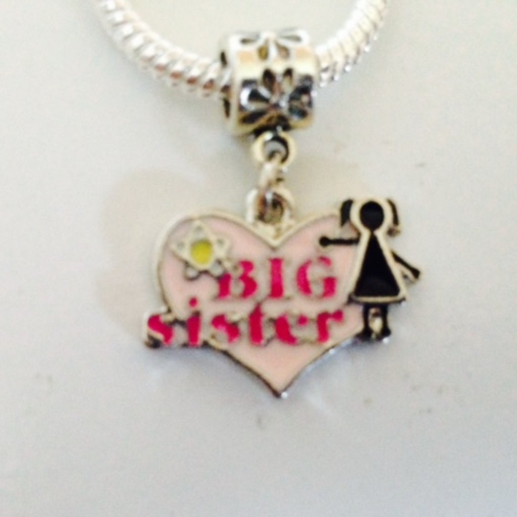 “Big Sister” Dangling Charm Bead For European Style Charm Bracelets Or Necklaces